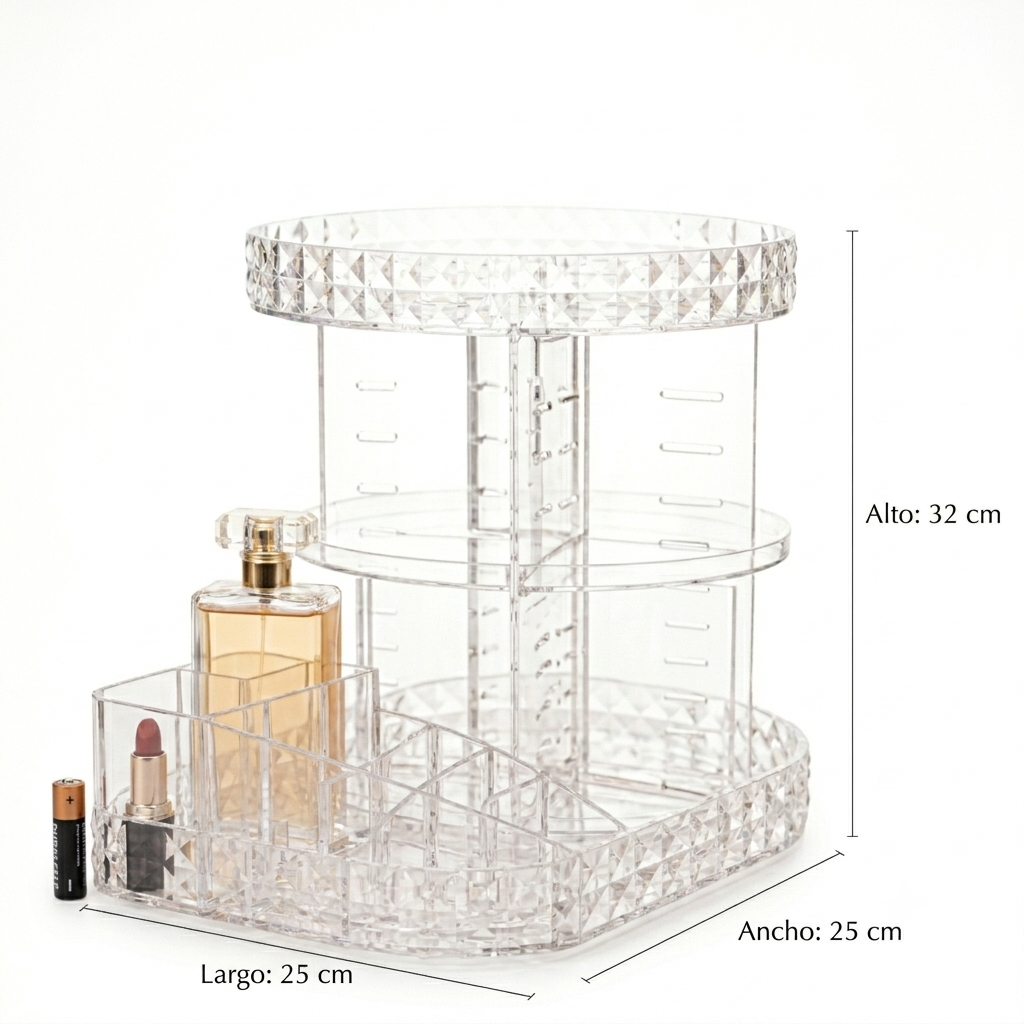 Organizador de Perfumes y Cosméticos 360° Premium, Lujo y Orden Inteligente.