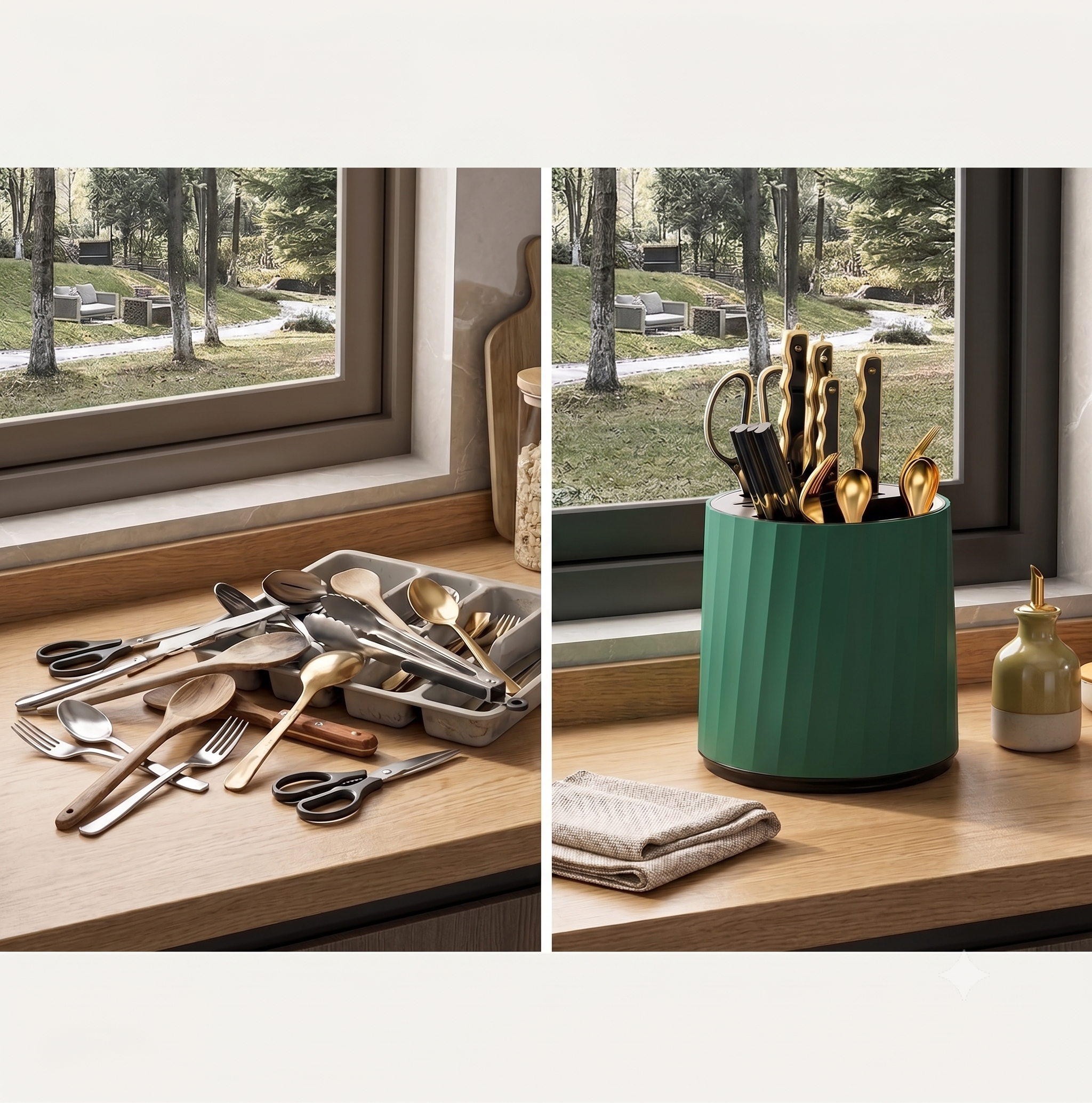 Organizador de Cubiertos 360° Élite  – Cocina de Chef, Orden Impecable