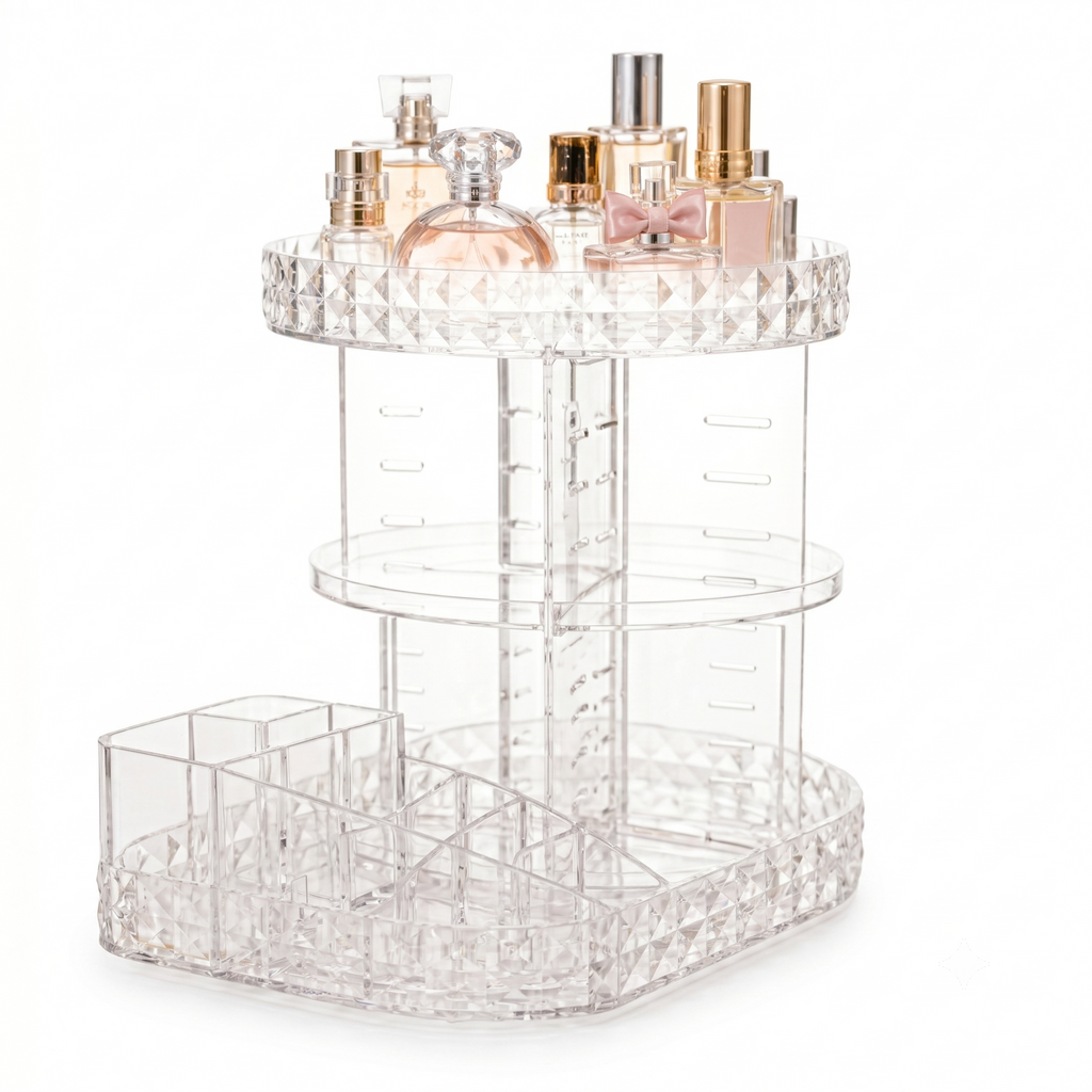 Organizador de Perfumes y Cosméticos 360° Premium, Lujo y Orden Inteligente.